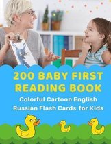 200 Baby First Reading Book Colorful Cartoon English Russian Flash Cards for Kids: Learn to read basic words in bilingual picture books. Childrens boo