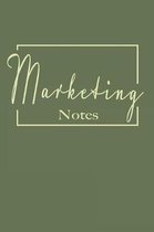 Marketing notes: College ruled composition notebook. 6 x 9