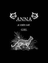 ANNA a cute cat girl: Sketch Book: 8.5  X 11 , Personalized Artist Sketchbook