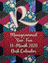 R: Monogrammed ''Sew'' Fun 14-Month 2020 Desk Calendar