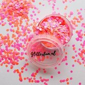 Neon glitter roze grof - blacklight