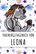 Trainingstagebuch von Leona: Personalisierter Tagesplaner für dein Fitness- und Krafttraining im Fitnessstudio oder Zuhause