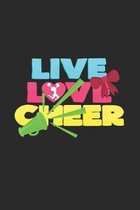 Live love cheer: 6x9 Cheerleading - dotgrid - dot grid paper - notebook - notes