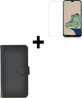 Nokia 2.3 Hoesje + Screenprotector - Nokia 2.3 Book Case Wallet Zwart + Screen Protector