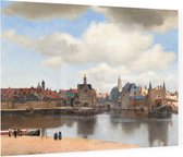 Gezicht op Delft, Johannes Vermeer - Foto op Plexiglas - 40 x 30 cm