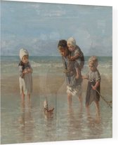 Kinderen der zee, Jozef Israëls - Foto op Plexiglas - 40 x 40 cm