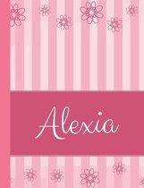 Alexia: Personalized Name College Ruled Notebook Pink Lines and Flowers