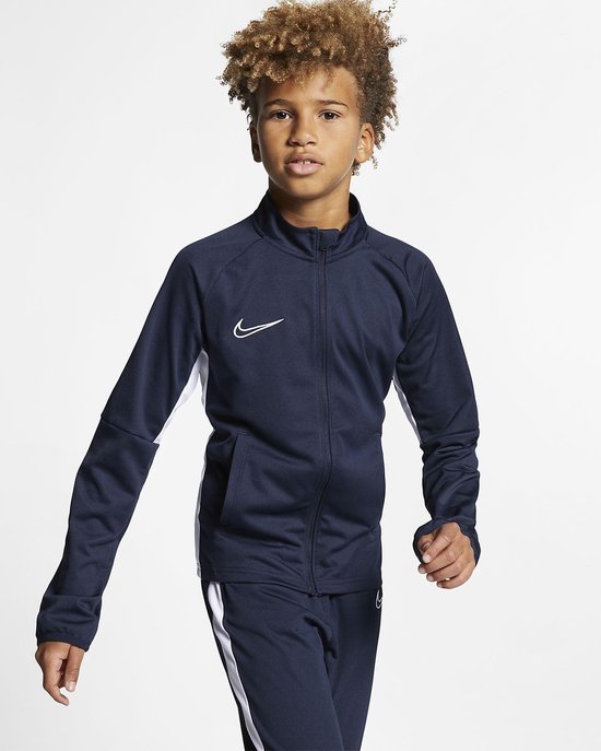 Nike Academy Trainingspak - Maat 152 - Unisex - donker blauw/wit Maat L-152/158  | bol.com