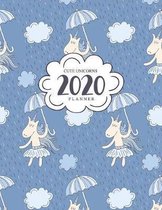 2020 Cute Unicorns Planner: Weekly And Monthly 12 Month Planner Calendar Schedule + Organizer - Cute Unicorns and Umbrella Design - January 2020 t