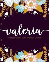 Valeria: Notebook - Libreta - Cahier - Taccuino - Notizbuch: 110 pages paginas seiten pagine: Modern Florals First Name Noteboo