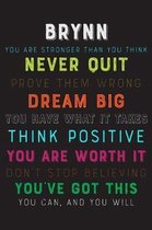 Brynn You Are Stronger Than You Think Never Quit Prove Them Wrong Dream Big You Have What It Takes Think Positive You Are Worth It Dont Stop Believing