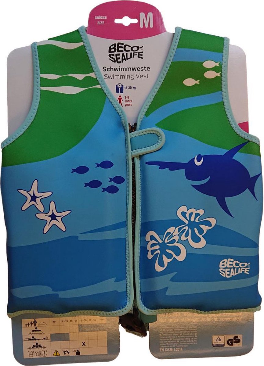 BECO - SEALIFE® Zwemvest kind - Drijfvest voor kinderen van 18 - 30 kg - Blauw/Groen — afbeelding 4
