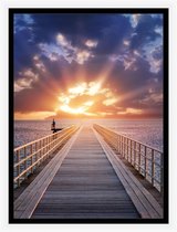 Zonsopgang posters  - natuur poster – landschap poster - oceaan - zee - water wanddecoratie -  50x70 cm