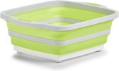 1x Évier pliant Wit/ vert avec planche à découper 40 x 32 cm - Zeller - Ustensiles de cuisine - Lave - La vaisselle - Lavabos / lave- Éviers/ égouttoirs pliables