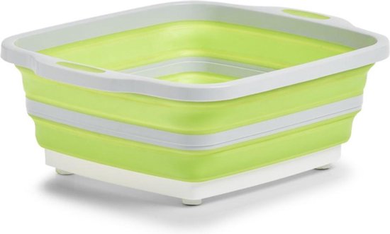 Zeller - Afwasbak Opvouwbaar - Wit/Groen - 40x32 cm
