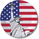 20x stuks USA/Verenigde Staten kartonnen party bordjes - Feestartikelen thema vlag USA