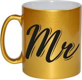 Gouden Mr / Mister cadeau mok / beker - 330 ml - keramiek - koffiemokken / theebekers