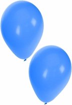 Bellatio Decorations ballonnen - 30 stuks - blauw - 27 cm - helium of lucht - verjaardag / versiering