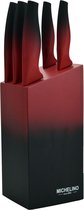 MICHELINO - Messenblok met 6 Messen - Rood