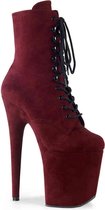 Pleaser Plateau Laarzen, Paaldans schoenen -38 Shoes- FLAMINGO-1020FS Paaldans schoenen Bordeaux rood