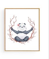 Postercity - Design Canvas Poster Yoga Panda Namaste / Kinderkamer / Dieren Poster / Babykamer - Kinderposter / Babyshower Cadeau / Muurdecoratie / 50 x 40cm
