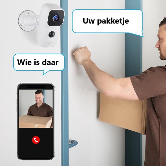 Beveiligingscamera - 100% draadloze Camera - wifi Camera - oplaadbaar met zonne-energie - inclusief zonne-energiepaneel - overal te plaatsen - IP65 weerbestendig - PIR bewegingscensor - SD-kaart ondersteuning of Cloudopslag. van TechShopXL — afbeelding 2