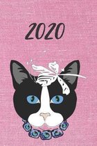 2020 dicker TageBuch Kalender Katze: 1 Werktag pro DIN A5 Seite und Wochenende -Samstag + Sonntag- pro DIN A5 Seite