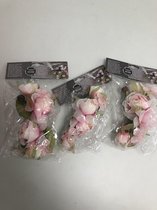 Kunstroosjes, roze ( 3 sets)