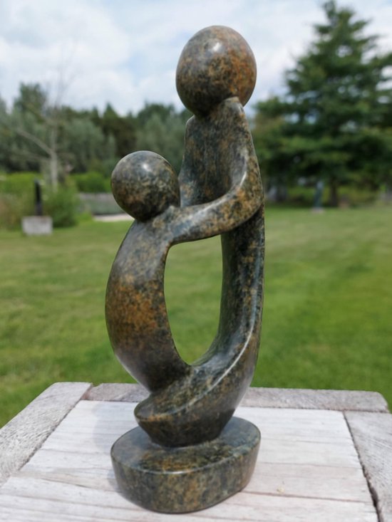 teller natuurlijk Arab Moeder en kind beeldje, 20 cm, familiebeeld in steen | bol.com