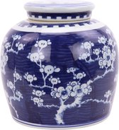 Fine Asianliving Chinese Gemberpot Blauw Sakura Handgeschilderd B23xH23cm