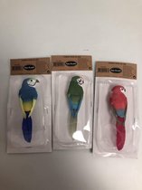 Decoratieve papegaaien, rood, groen en blauw ( 3 stuks )