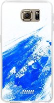 Samsung Galaxy S6 Hoesje Transparant TPU Case - Blue Brush Stroke #ffffff