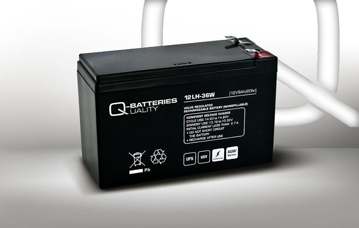 Q-Batteries Vervangingsbatterij Voor Aiptek Powerwalker VI 850 LCD/brandbatterij Met VdS 4250889624071