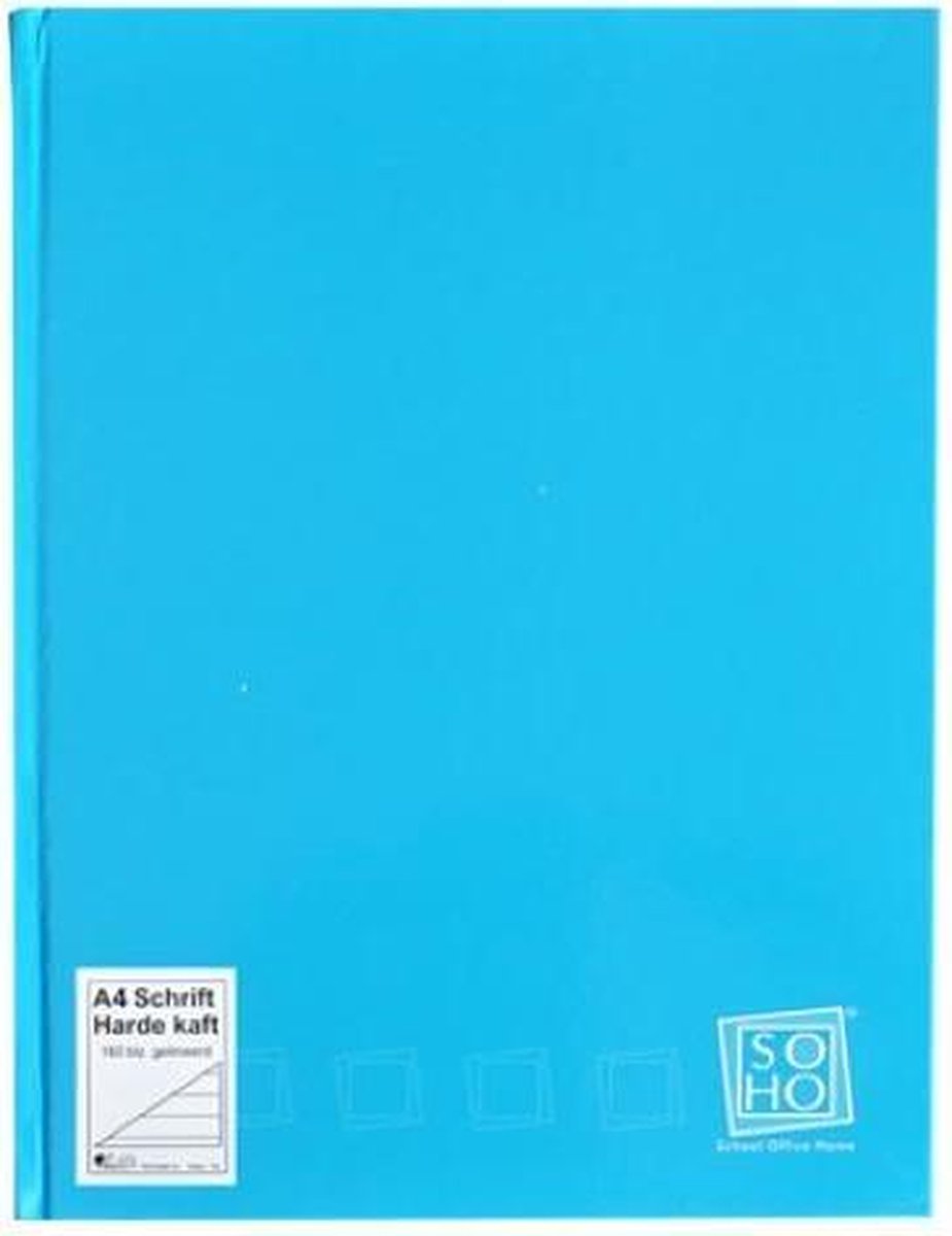 Verhaak Schrift - Lijn - A4 Formaat - Harde Kaft - SOHO - Blauw | bol.com