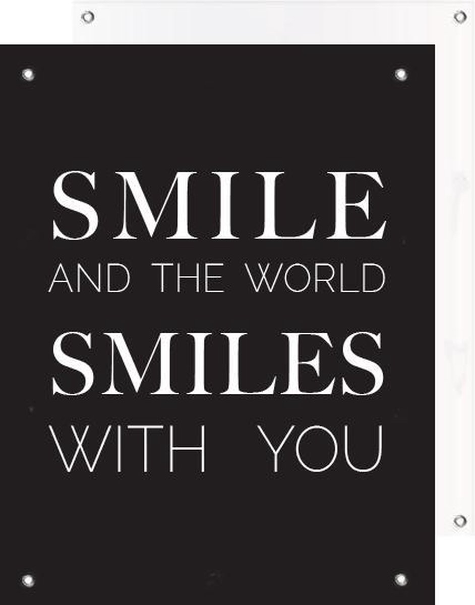 Tuinposter | Tekst - Quote Lach (Black) | 40 x 50 cm | PosterGuru
