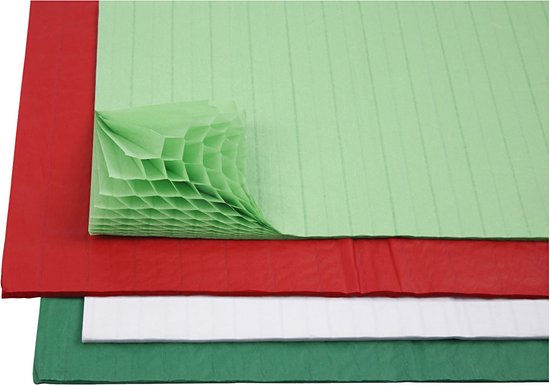 Netelig Terzijde Eindig Honingraat papier. diverse kleuren. 28x17.8 cm. 4x2 vel/ 1 doos | bol.com