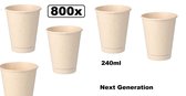 800x tasse à café de canne à sucre 240 ml nouvelle génération - tasse à café thé boissons froides et chaudes 100% biodégradable nouvelle génération