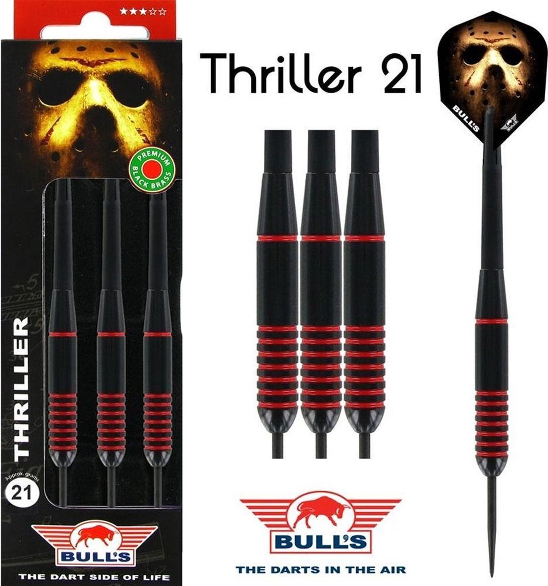 Bull's Thriller Black Brass 21 gram - Dartpijlen