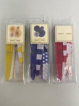 Feestdecoratie: papieren pompoenen met patroon - set van 3 keer 4 stuks (geel/rood/blauw)