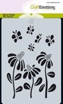 Sjabloon - Bloemensjabloon - Vlinders - 10,5x15cm - A6 - CraftEmotions