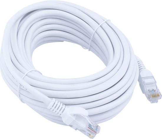 10 meter premium UTP kabel - Internetkabel - Netwerkkabel Tot 1000 Mbps - Wit - Incl. RJ45 stekkers - Hoge kwaliteit