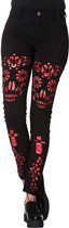 Banned Legging -L- Raindrop Halloween Zwart/Rood