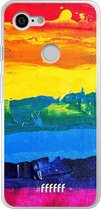 Google Pixel 3 Hoesje Transparant TPU Case - Rainbow Canvas #ffffff
