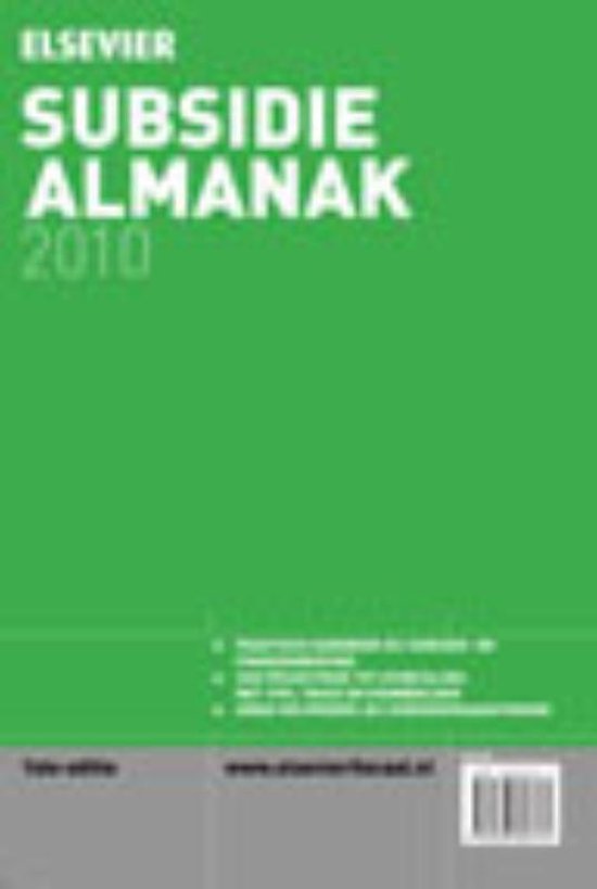 Cover van het boek 'Elsevier Subsidie Almanak / 2010 / druk 1'