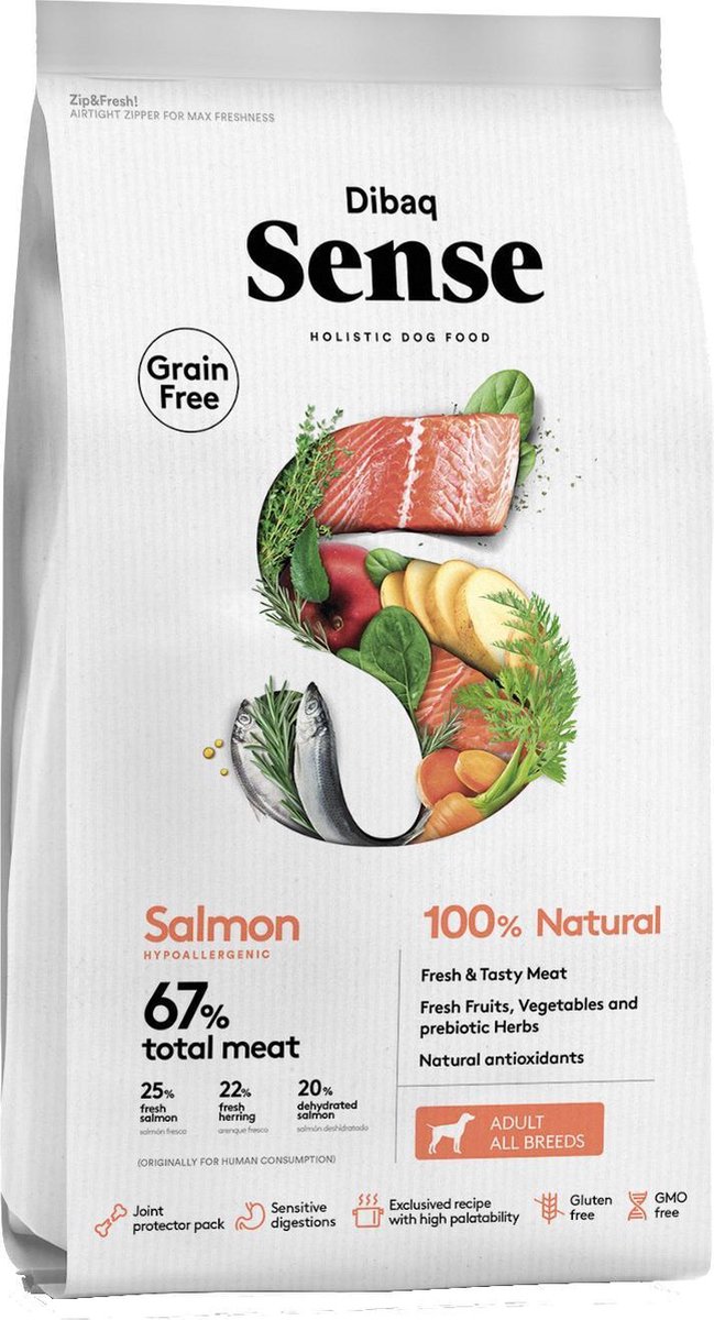 Dibaq Sense Dibaq Sense Graanvrij Zalm - 12kg