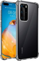 Huawei P40 transparant hoesje + gratis screen protector – Doorzichtige siliconen case  –Anti shock – D'AZ®