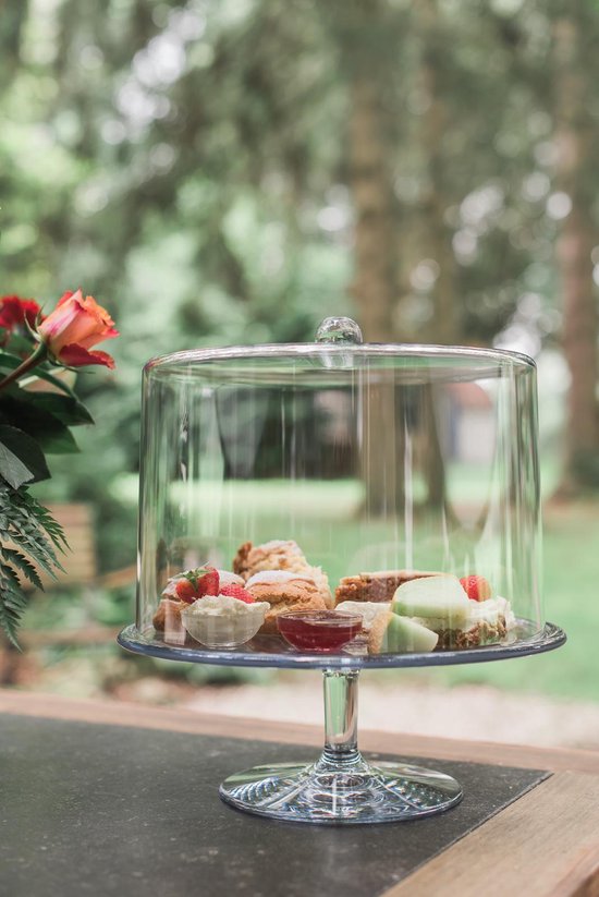 Présentoir à gâteau sur pied 32 cm et sa cloche en verre - Pasabahce -  Transparent - Verre - Plateau - Achat & prix