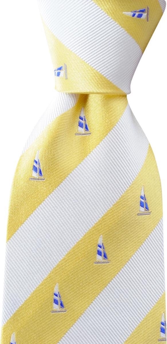 We Love Ties - Stropdassen - Stropdas Captain Stubart - geel / wit / blauw / grijs