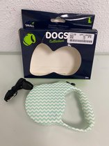 Dogs collection: hondenriem met geometrisch patroon - 1 stuk (small/groen)