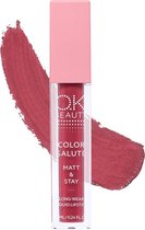 OK BEAUTY COLOR SALUTE MATT & STAY Soft Satin Long-Lasting Waterproof Liquid Matte Lipstick-Langhoudend Vloeibare Matte Lippenstift (Fever)